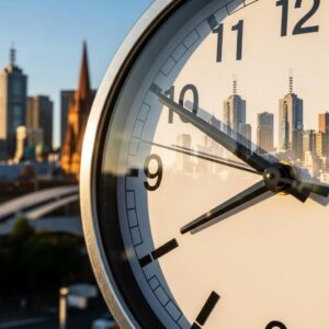 Clock symbolizing quick emergency plumber response times in Melbourne