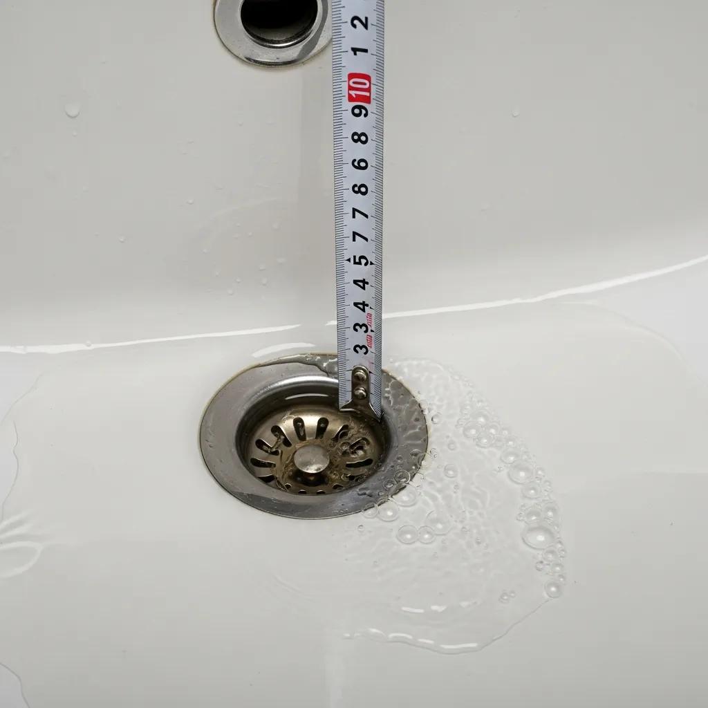 Close-up of clogged sink with water pooling, indicating blocked drain issue