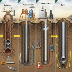 Process of cured-in-place pipe technology for drain relining